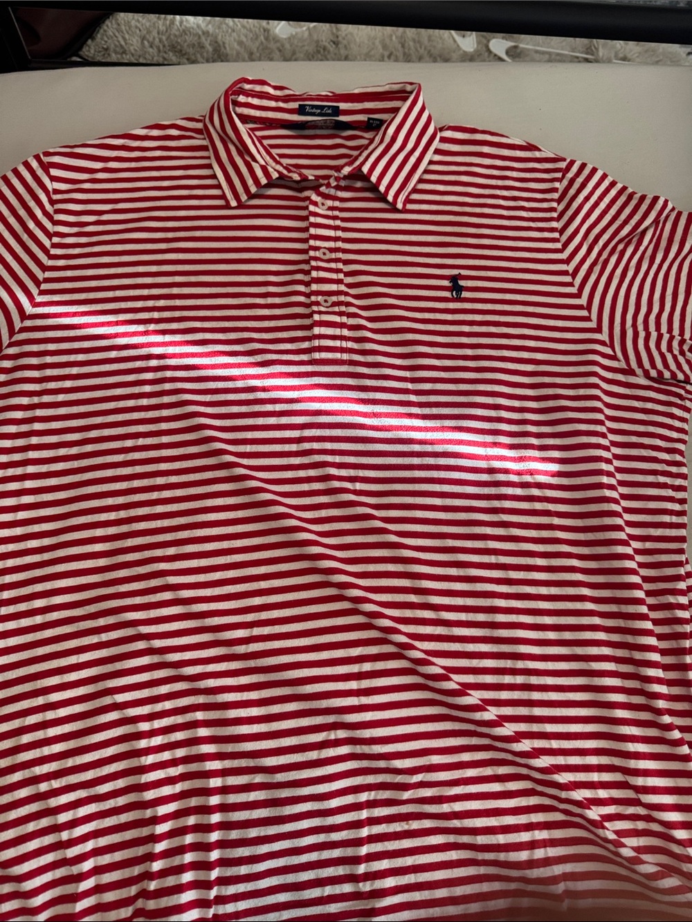 Polo by Ralph Lauren Red & White Striped Classic Polo